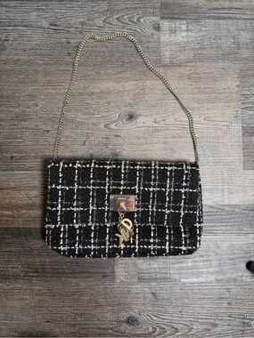 DKNY Cleo Tweed Chain Handbag Purse
